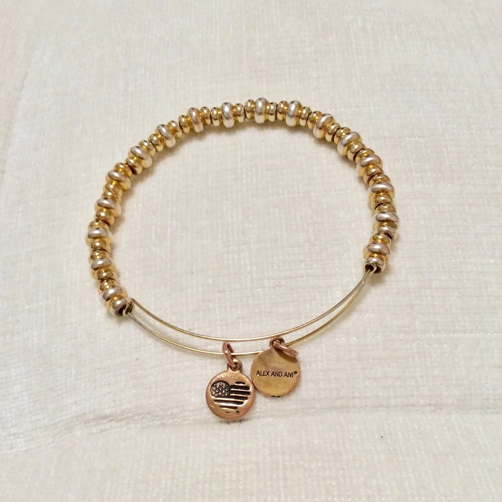 Alex and Ani Silver and Gold Beaded Bracelet